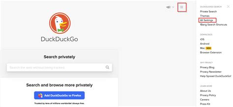 ducdug|DuckDuckGo Settings.